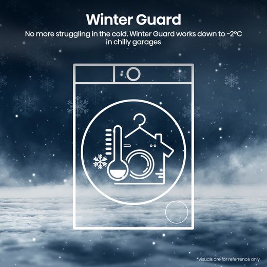 Hisense 3S Series DH3S802BT2 Wifi Connected 8Kg Heat Pump Tumble Dryer - Titanium - Annotation - Winter Guard